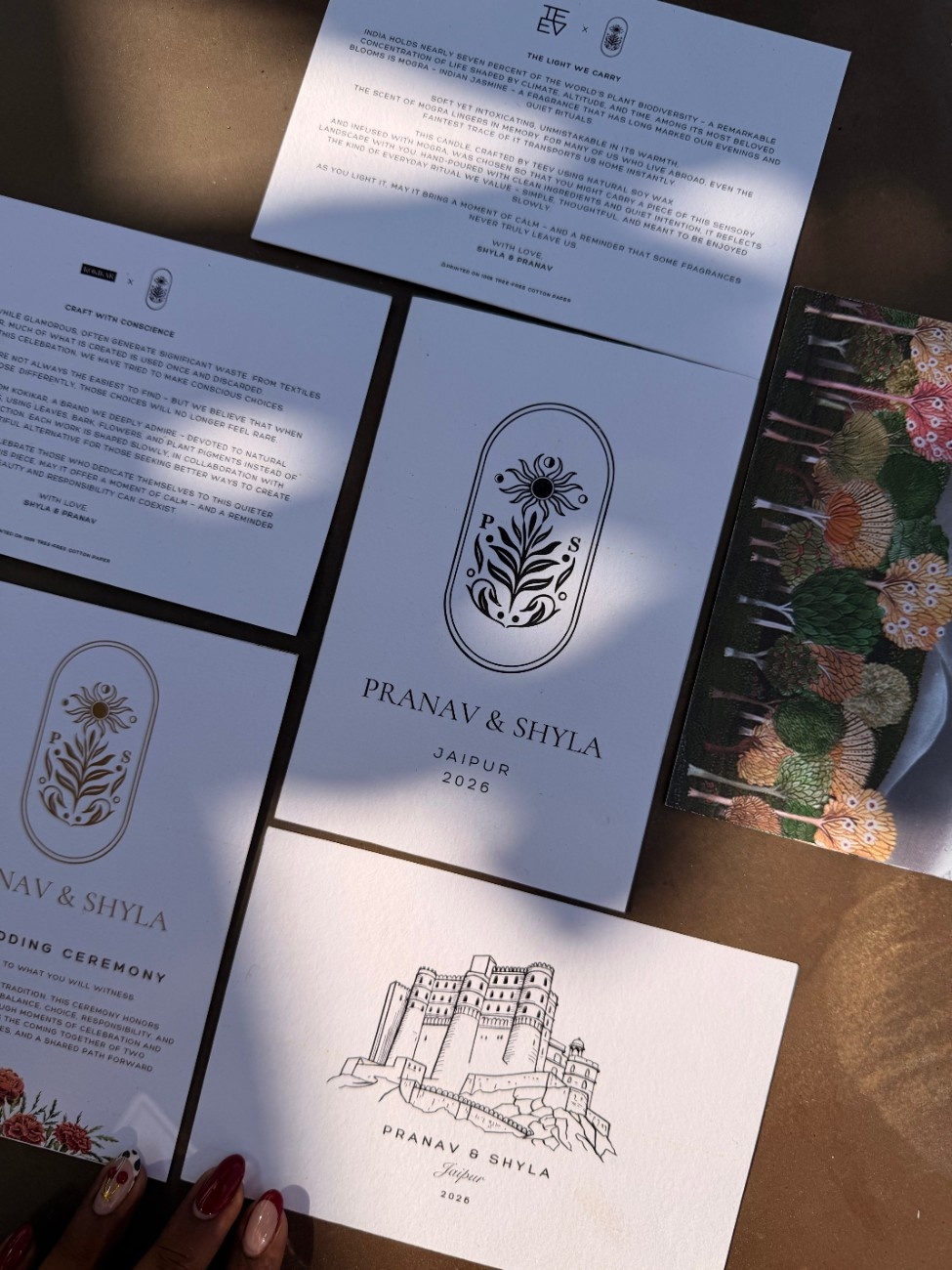 Wedding stationery and branding, invitations, stationery, signages, itineraries, digital creatives, and thoughtfully designed details that bring your wedding aesthetic together. 